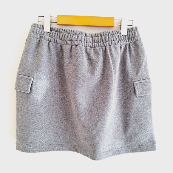 Calvin Klein Standard Logo Fleece Cargo Skirt (Grey) - Picture 6 of 9